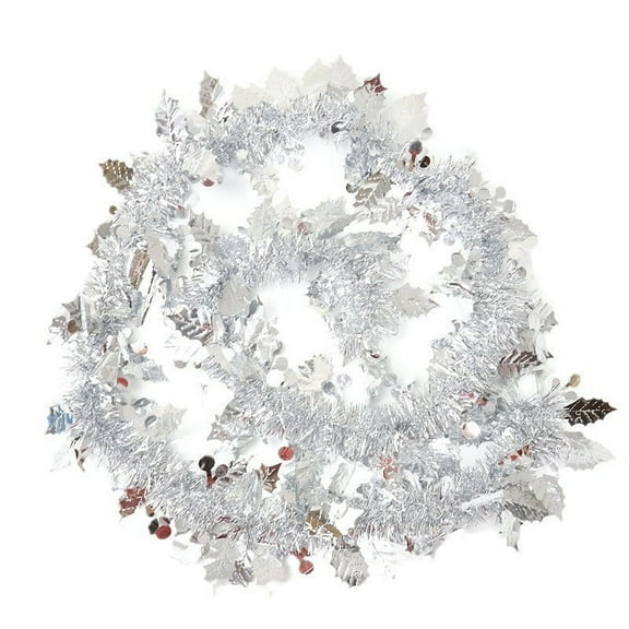 AZXY Christmas Garland Tinsel,Unlit Christmas Garlands Plastic,Christmas Indoor Decoration Hanging for Holiday Party Supplies 6.5ft White