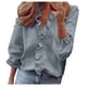 thumbnail image 2 of Pntutb Mujer Casual Color Sólido Volantes Cuello Manga Larga Volantes Camisa Blusa Cuello V Manga Corta Camisa tops Pntutb Pntutb-4726, 2 of 7