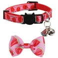 thumbnail image 3 of PENGXIANG 3 Pack Cats Collars Adjustable Kitten Collars with Bell Pendant (Green Avocado, Pink Watermelon, Yellow Pineapple), 3 of 6