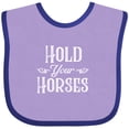 thumbnail image 3 of Inktastic Hold Your Horses in White Boys or Girls Baby Bib, 3 of 4