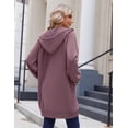 thumbnail image 6 of Zeagoo Women's Zip Up Hoodies Long Sleeve Long Tunic Sweatshirts Oversized Fleece Casual Fall Jacket Coat with Pocket, 6 of 6