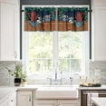thumbnail image 3 of Coffee Kitchen Valance Curtain,Vintage Watercolour Art Aesthetics Rustic Coffee Theme Black White Plaids Print Window Treatment Valance Rod Pocket Short Curtain for Living Room Cafe 54x18inch, 3 of 5