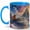 Blue, variant on Sky Rider Castle 11oz Ceramic Mug, Fantasy Bird Adventure Art