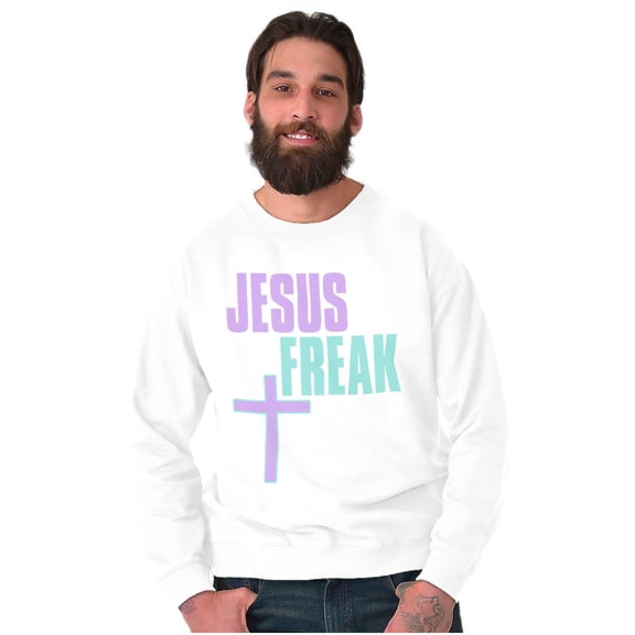 Christian Faith Jesus Freak Cross Sweatshirt for Men or Women Brisco Brands S