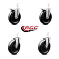 thumbnail image 2 of 6 Inch Phenolic Wheel Swivel 3/4 Inch Square Stem Caster Set 2 Total Lock Brakes, 2 of 2