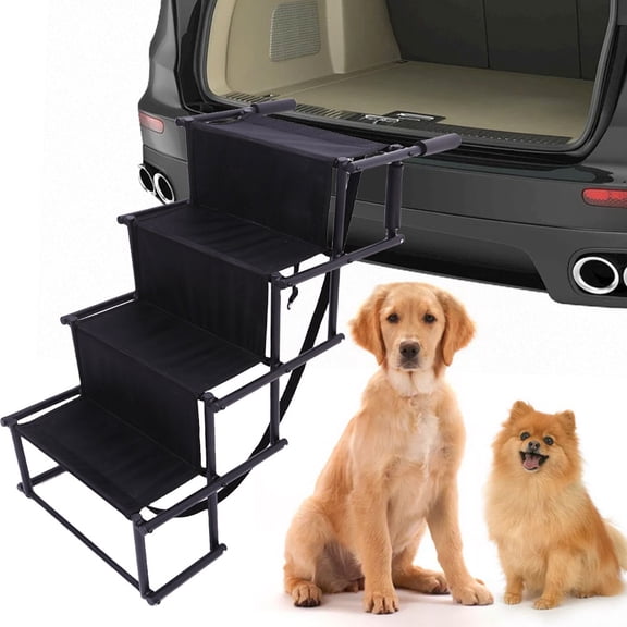 Fuilayi 4 Steps Pet Ramp Foldable Dog Pet Ramp with Nonslip Surface Pet Ladder Auto Travel Ladder Lightweight Portable Dog Cat Ladder for Car