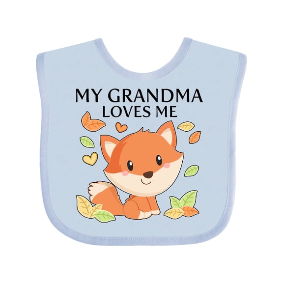 Inktastic My Grandma Loves Me- little fox Boys or Girls Baby Bib