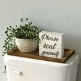 thumbnail image 2 of J JACKCUBE DESIGN Double Sided Funny Bathroom Classic Sign Box- Please Seat Yourself Sign- Farmhouse Vintage, Rustic White Wood Home Décor Restroom Wall Art Decoration with Saying - MK1065B, 2 of 7