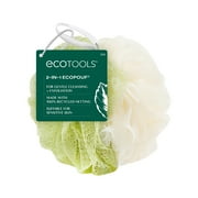 EcoTools 2-in-1 Bath Pouf for Whole-Body Cleansing, Green & Cream Loofah, for Adults 1 Count