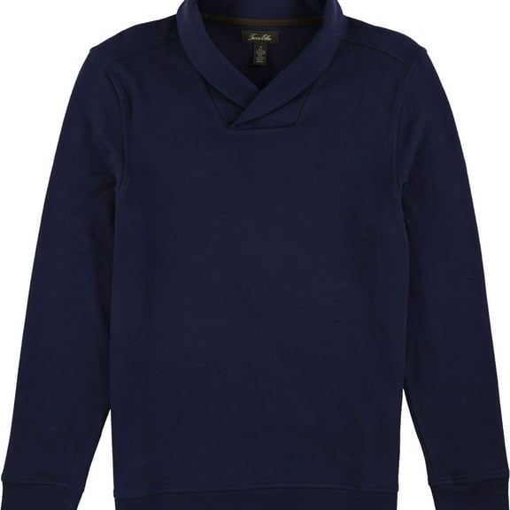 Tasso Elba Mens Shawl Collar Pullover Sweater, Blue, Small