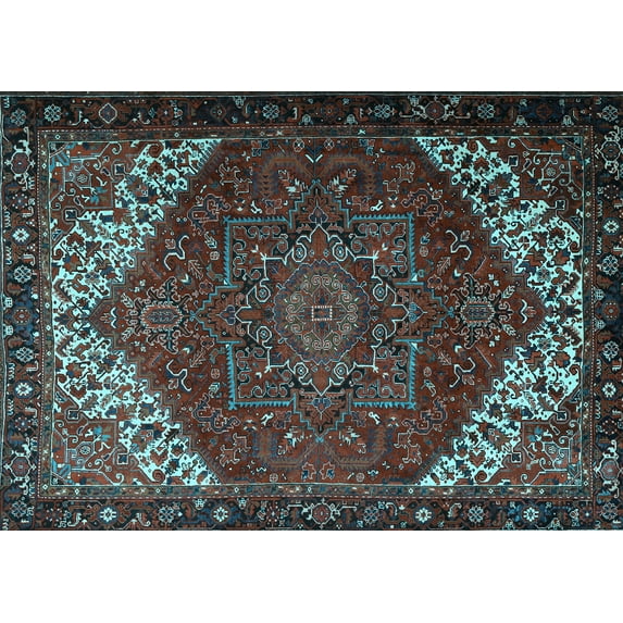 Ahgly Company Indoor Rectangle Persian Light Blue Traditional Area Rugs, 2' x 5'