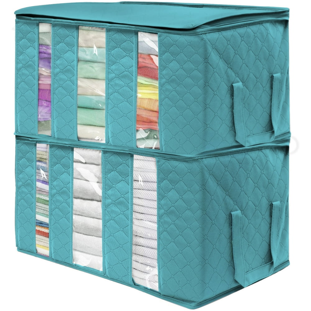 Sorbus Foldable Storage Bag Organizers, 3 Sections, Great for Clothes ...