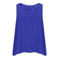 thumbnail image 3 of Women's Workout Tank Tops Casual Sleeveless Round Neck Loose Tee Shirt Solid Color Flowy Hem Summer Going Out Vest, 3 of 6