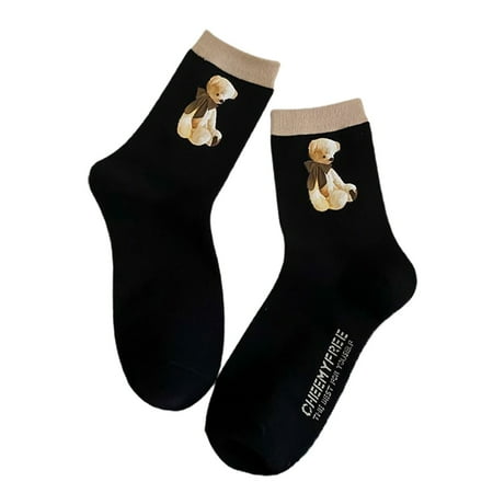 

Women s Elastic Socks Cartoon Bear Cotton Sockings Comfortable Breathable Socks for Autumn