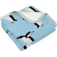 thumbnail image 3 of SKYSONIC Velvet Plush Throw Thermal Blanket - 4x5FT - Penguin On Cyan Background Printed for Couch Bed Sofa Car, 3 of 5