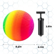 Bedwina Rainbow Playground Balls - 8.5Inch (Pack of 4) Rubber Bouncy Inflatable Balls for Kids and Adults, Indoor and Outdoor Games, kickball, Dodgeball, Four Square, Dodge Ball, Handball
