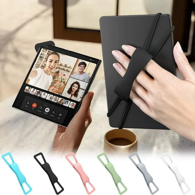 Cagogo à Moins de 5$ 6 Pcs Sangle de Main pour Tablette, Sangle de Main Confortable, Accessoire de Lecture pour le Coucher 4.7-8 Pouces, Support de Tablette Réglable, Sangle de Lecture au Lit