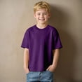 thumbnail image 2 of Ccpelsie Boys T-Shirts Cotton Tee Shirts Kids Loose Short Sleeve Summer Basic T Shirt Tops(Dark Purple,3-4 Years), 2 of 8