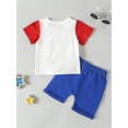 thumbnail image 3 of Bagilaanoe 4th of July Clothes for Toddler Baby Boys Short Sleeve Letter Print T-Shirt Tops + Shorts 6M 12M 18M 24M 3T 4T Kids Independence Day Outfits 2pcs Short Pants Set, 3 of 9