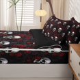 thumbnail image 5 of Homewish Hipple Death Skull Zipper Queen Comforter Set with Fitted Sheet and 2 Pillowcases,Grunge Red Flowers Zipper Bedding Set,Happy Halloween Bed Set,Black Reversible,4pcs, 5 of 8