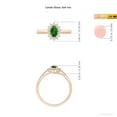 thumbnail image 5 of ANGARA Lab Grown Princess Diana Inspired Emerald Ring with Lab Diamond Halo for Women in 14K Rose Gold (Size-6x4mm) | May Birthstone, Anniversary, Jewelry Gift for Women | Lab-Grown Emerald Ring, 5 of 8