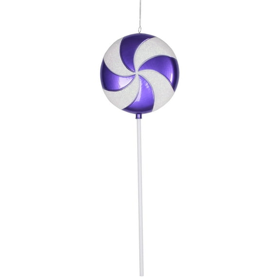 Vickerman 24" Purple-White Candy Lollipop Christmas Ornament