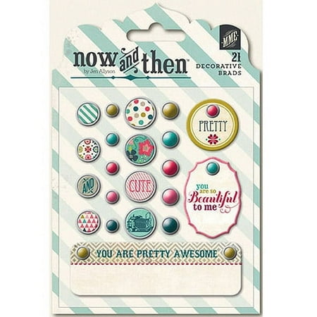 My Minds Eye Now & Then Dorothy Decorative Brads 21/Pkg -Pretty