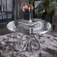 thumbnail image 3 of DecMode 31"W, 21"H Aluminum Traditional Coffee Table, Silver, 1-Piece, 3 of 12