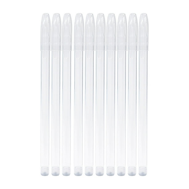 Cuerpo De Bolígrafo De Plástico Paquete de 10 bolígrafos de gel transparentes, barriles vacíos, plástico transparente, agarre cómodo para escribir y recargas. Rkxzt