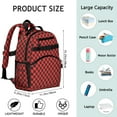 thumbnail image 6 of Black and Red Checkered Backpack for School,Cute School Bag,Schoolbag with Adjustable Shoulder Straps & Padded Back,15.25"x11.5"x5.25", 6 of 6