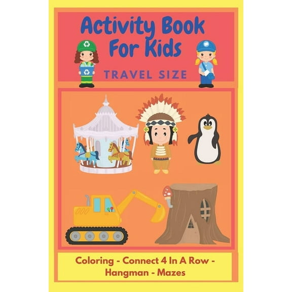 Activity Book For Kids: Travel Size - Great For Kids To Play Together Whilst Traveling - For Ages 6 To 10 - Coloring - M, (Paperback)