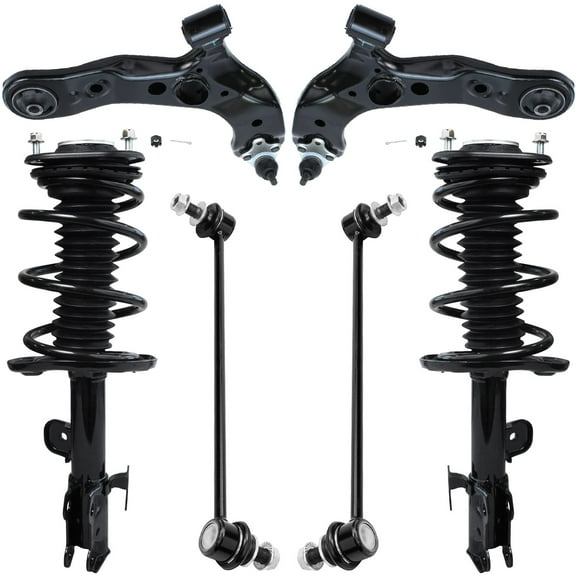 Detroit Axle - Front Struts Lower Control Arms w/Ball Joints Sway Bars Replacement for 2006-2012 Toyota RAV4 (2.4L & 2.5L Only)