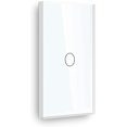 thumbnail image 2 of BSEED US Glass Panel Touch Sensor Capacitive Touch Wall Light Switch 1 Gang 1 Way White, 2 of 5