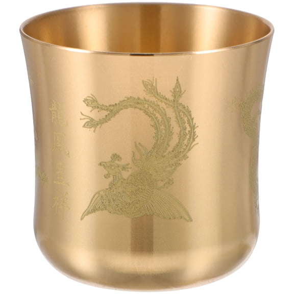 HAMPPLIES 1Pcs Copper Mug In Golden Color For Tea And Water Drinking And Bar Use
