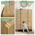 thumbnail image 6 of VanAcc 5 Drawer Dresser, 48" Tall Modern Chest of Drawers with Pine Handle, Rounded Corners & Anti-Tip for Bedroom, Living Room, Entryway, Natural Oak, 6 of 10
