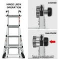 thumbnail image 5 of Multi Position Ladder with Wheels and Hinge Lock Adjusters,17 FT Type IA Little Giant Ladder Large Rubber Feet and Non-Slip Steps,Aluminum Ladder,300 LBS Weight Rating, 5 of 9