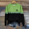 thumbnail image 3 of Guluxicc St. Patricks Day Sweatshirts for Women Casual Crewneck Long Sleeve Pullover Tops St Patty's Day Graphic Shirts, S, 3 of 5