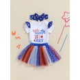 thumbnail image 3 of Hirigin Little Miss 4th of July Baby Girl Summer Outfit Short Sleeve Romper Tulle Tutu Skirt Set Newborn Independence Day Clothes, 3 of 7