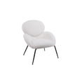 thumbnail image 6 of Accent Armchair with Metal Legs, Modern Upholstered Sofa Chair with Curved Back, Comfy Leisure Side Chair for Living Room, Bedroom, Waiting Room, Vanity Room, Office, Ivory, 6 of 8