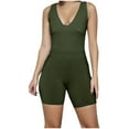 thumbnail image 2 of Edvintorg Summer Outfit for Women 2025 Women Sets Gym Fashion Summer V-Neck Sleeveless Solid Casual Comfy Party Shirts Sets Army Green S, 2 of 7