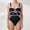 Black, variant on Women's One Piece Swimsuit with Conservative Covering Lace Up Skirt Big Bow Bikini Set for Summer Beach Wear
