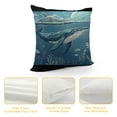 thumbnail image 4 of Fish Throw Pillow Cover Inch Nature Nautical Ocean Sea Seaweed Coral Whale Shark Dolphin Rectangle Pillow Cases Home Decorative  Cushion Cover for Bed Sofa Blue, 4 of 5