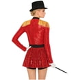 thumbnail image 2 of Linjinx Women Sequin Lion Tamer Outfit Fringed Bodysuit And Accessories Set Red M, 2 of 7