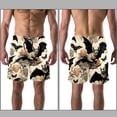 thumbnail image 3 of luoweisi Men's Beach Shorts Quick Dry Swim Trunks with Mesh Lining Halloween Bat M, 3 of 5