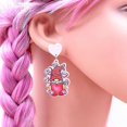 thumbnail image 4 of Nuevos pendientes de botón de Papá Noel, pendientes navideños para el día de San Valentín, joyas navideñas. Código de modelo 3045, 4 of 5