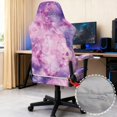 thumbnail image 3 of SCRAWLGOD Tie-Dye Print Violet Pink Print 4 Pieces Gaming Chair Cover, Soft Rotating Chair Slipcovers with Armrest Cover Gaming Reclining Chair Slipcover with Elastic Bottom Desk Chair Seat Protector, 3 of 7