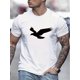 thumbnail image 1 of Camiseta con estampado de águila negra para hombre, informal, de manga corta, para verano, para adultos, hombres, mujeres, adolescentes, jóvenes., 1 of 6