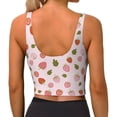 thumbnail image 3 of Naloa Hand Drawn Strawberry Sports Bras for Women, High Support Bra with Removable Pads, Comfortable - Small, 3 of 9