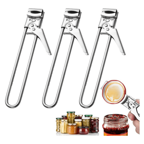 3Pcs Adjustable Stainless Steel Can Opener, 2026 New Metal Can Opener for Canning Lids, Multifunctional Can Bottle Jar Lid Opener for Seniors