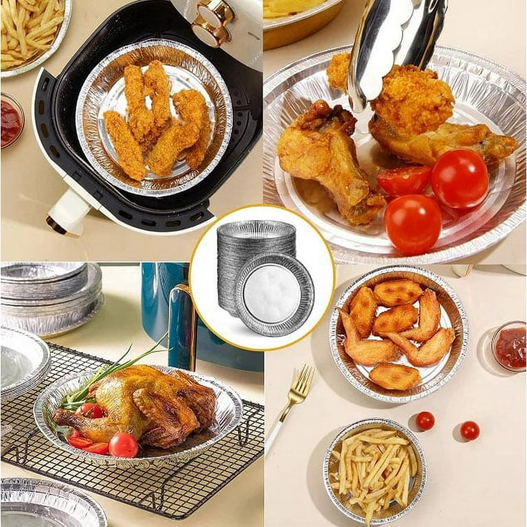 Aluminum Tin Foil For Air Fryer Baking Oil-proof Barbecue Plate Food Oven  Kitchen Pan Pad Accessories Pizza Disposable Tray - Temu United Arab  Emirates
